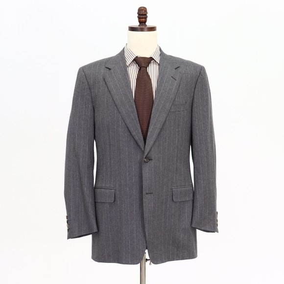 Canali 42L Gray Striped 2-Button Sport Coat Blazer Jacket O810